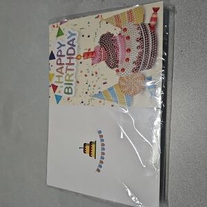 Diamon Art Birthday Card Pack. 6 Different Designed Birthday Cards. (A-22)
